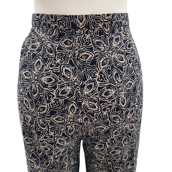 Nygard Collection Womens Silk Blend Wide Leg Floral Pants SZ 12 Boho Chic Retro - Picture 8 of 12